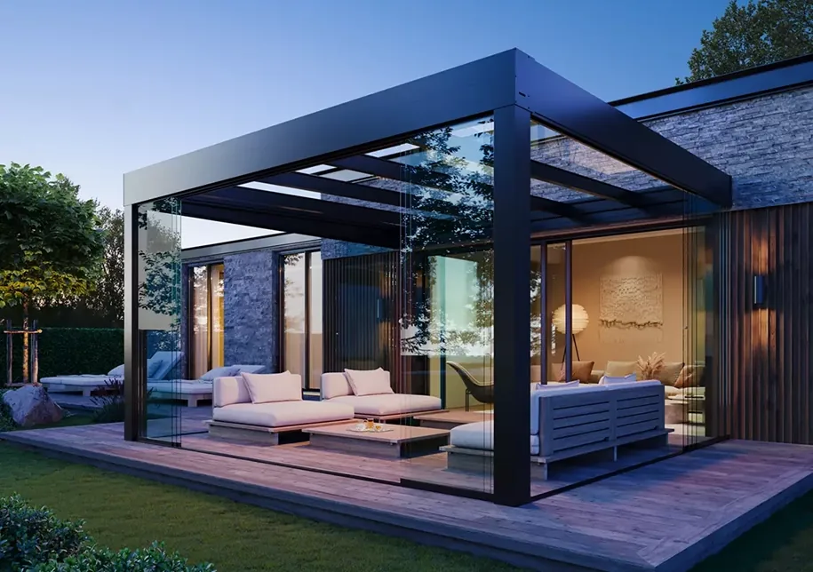 Kompaktní hliníková pergola CUBO-EZIE – Moonex